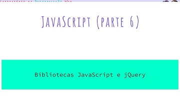 [JS6 - roteiro] Bibliotecas JavaScript e jQuery