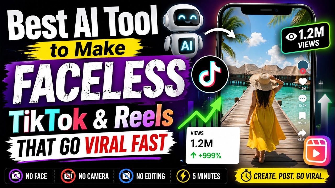 Best AI Tool to Make Faceless TikTok & Reels Go Viral FAST (No Face ...