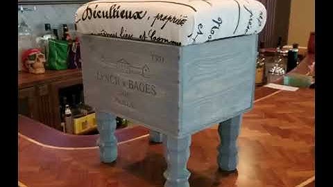 Wine Box Storage Ottoman