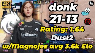 donk (21-13) w/Magnojez Dust2 POV | FACEIT avg 3.6k Elo | May 24, 2026
