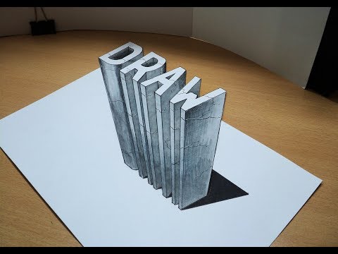How to draw - DRAW letters - 3d illusion - trick on paper
