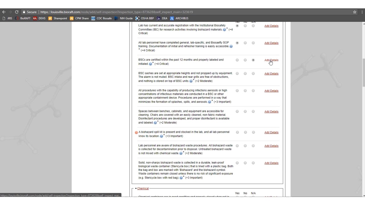Assessments in BioRAFT