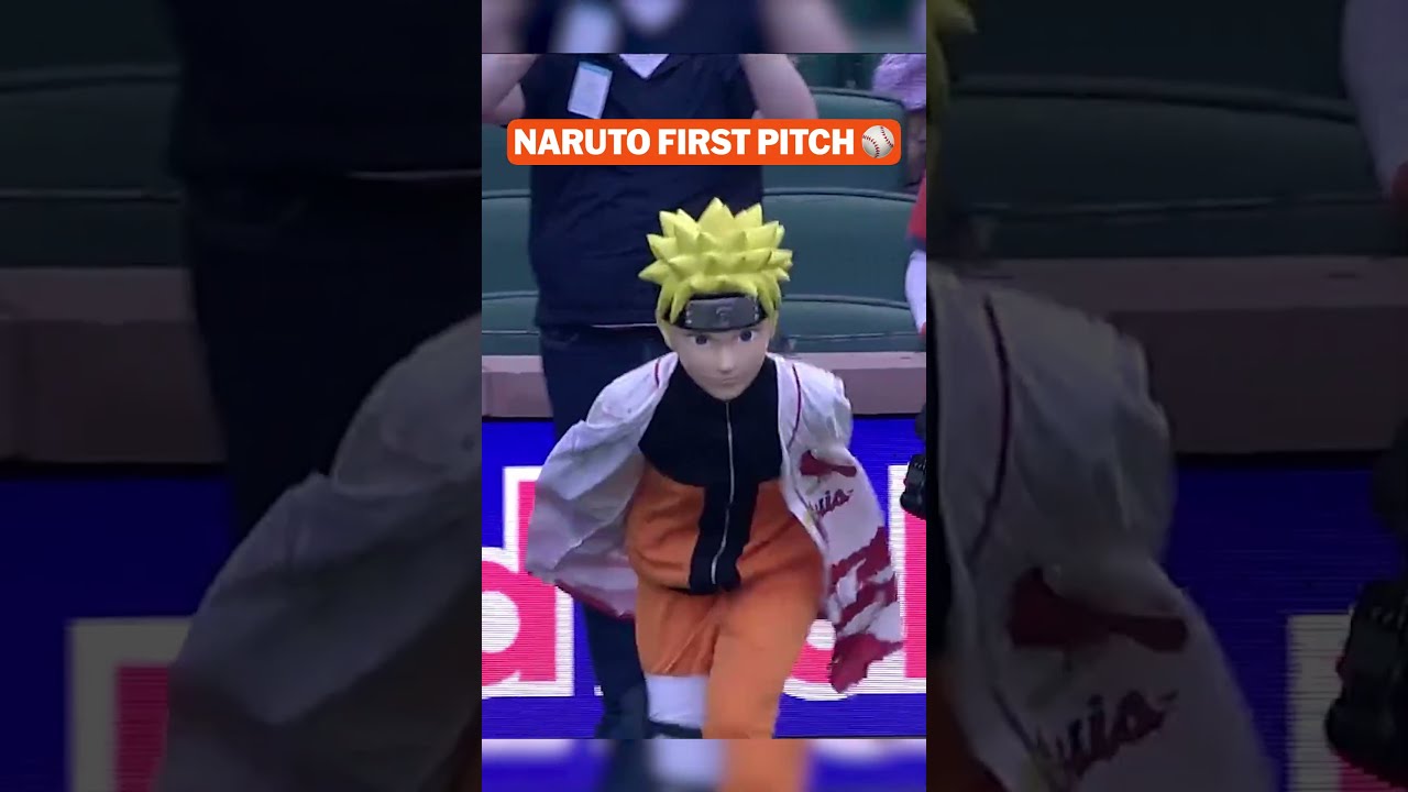 Naruto threw out the first pitch and almost took out the Cardinals mascot! 😂