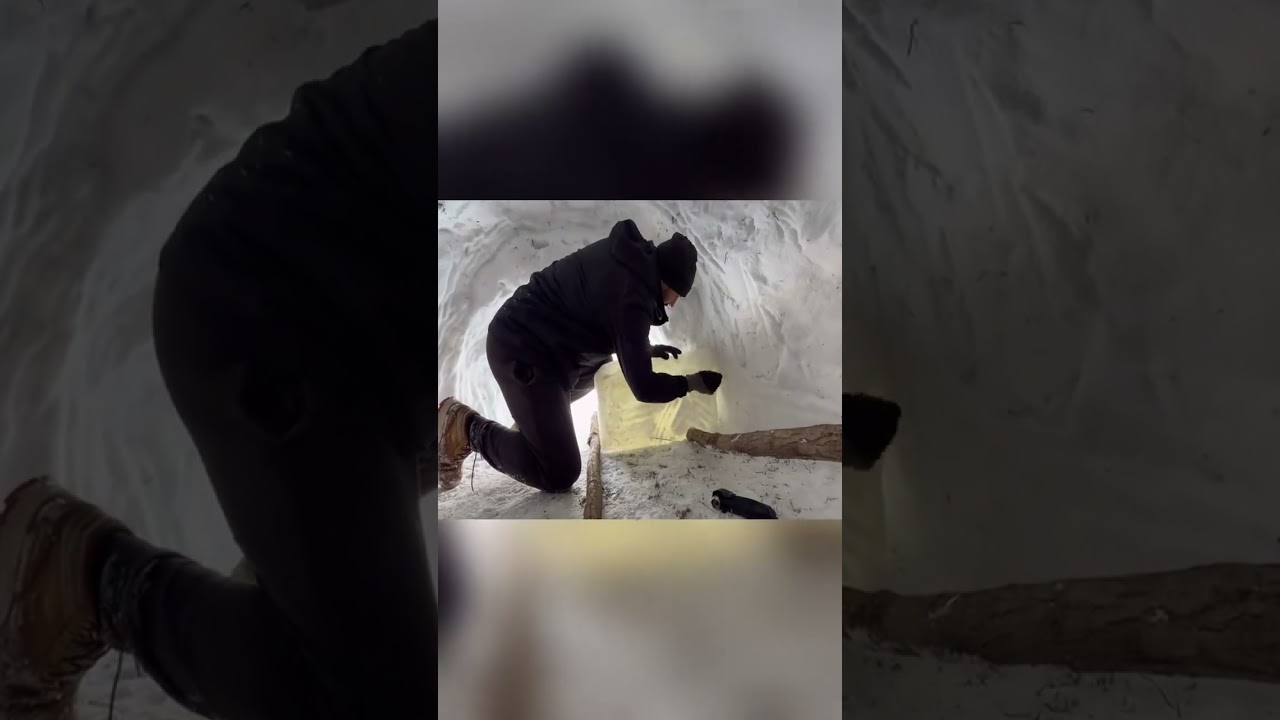 Building a Large-Scale Snow Shelter for Survival - Constructing an Igloo🤩 