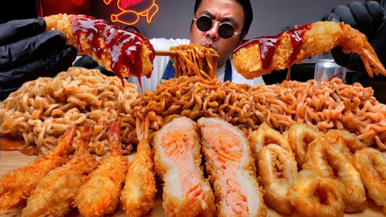 มาม่าเผ็ด 3 รส ทะเลทอด แซลมอน กุ้ง หมึก ทำกินชิลๆแบบผ่อนจ่าย