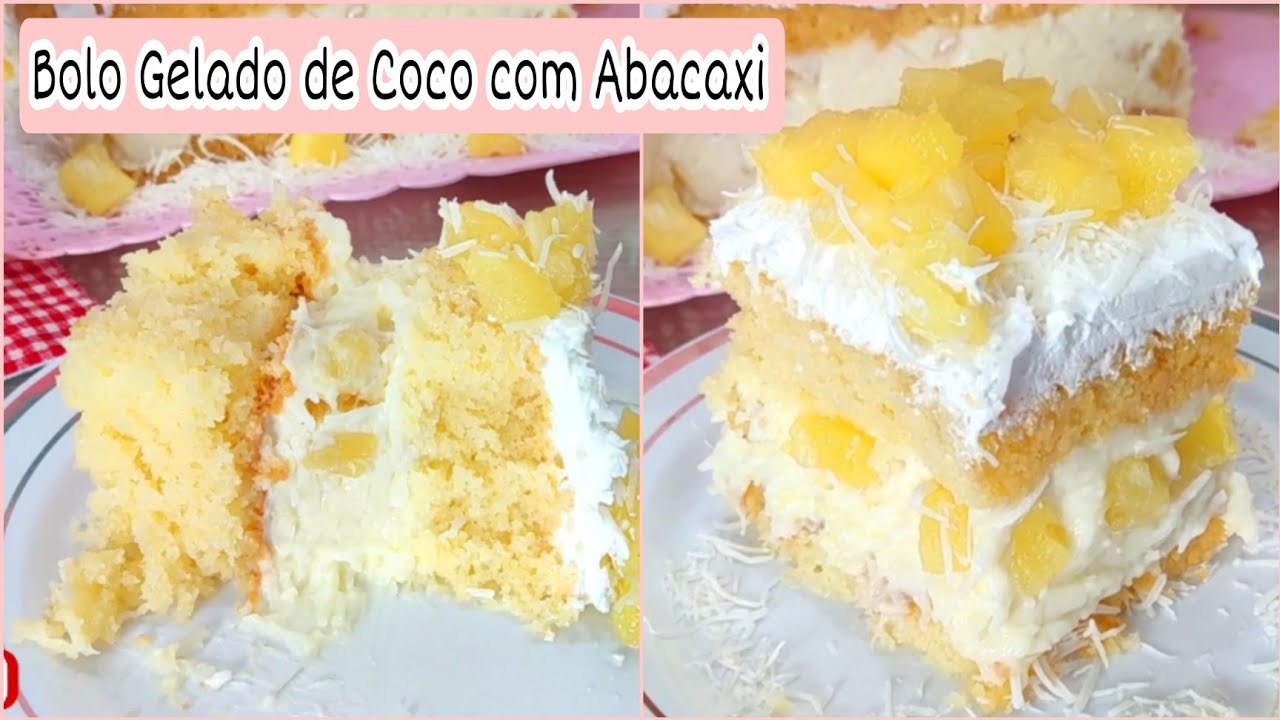 Esse foi o MELHOR BOLO GELADO DE COCO COM ABACAXI que eu já fiz 😋
