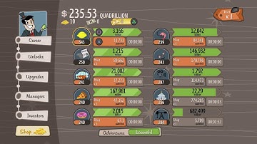 Satisfying Money Counter In Adventure capitalist With Elevator Music