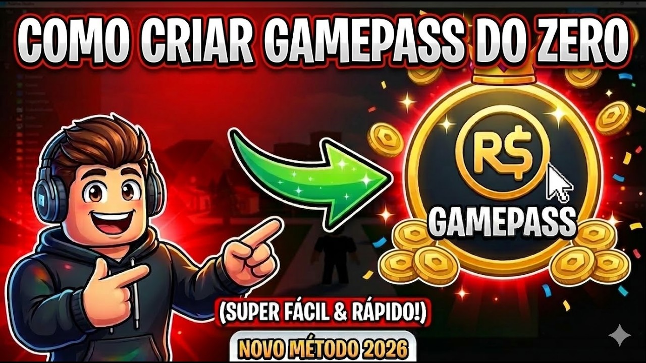 COMO CRIAR GAMEPASS NO ROBLOX 2026 FACIL E PRATICO #roblox #gamepass # ...