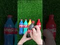 Satisfying Colorful Water Pouring Experiment with Coca-Cola Bottles #asmr #satisfying #waterpouring