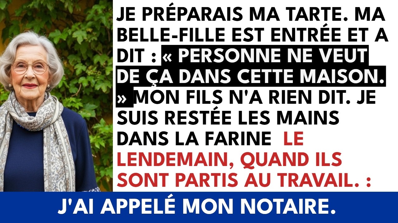 Ce soir-là, j’étais dans ma cuisine, les mains couvertes de farine, en train de préparer la tarte aux pommes de ma mère. Trente ans que je faisais cette tarte. Mon mari l’adorait. Mes enfants ont...