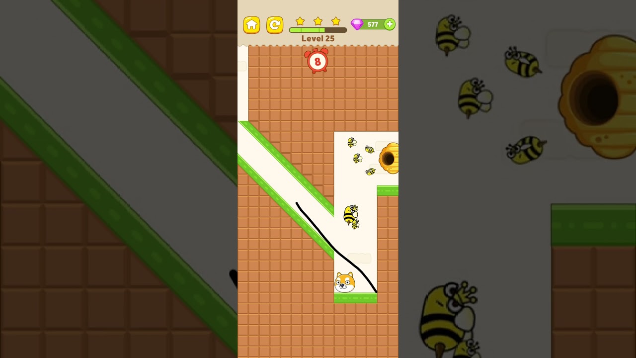 Max Level Save The Dog  Queen Bee  mode All Levels New UPdate Android,ios  Shorts # 25