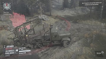 Spintires: MudRunner - CRANE OPERATOR challenge - 3 STARS (PS4) KRAZ 255