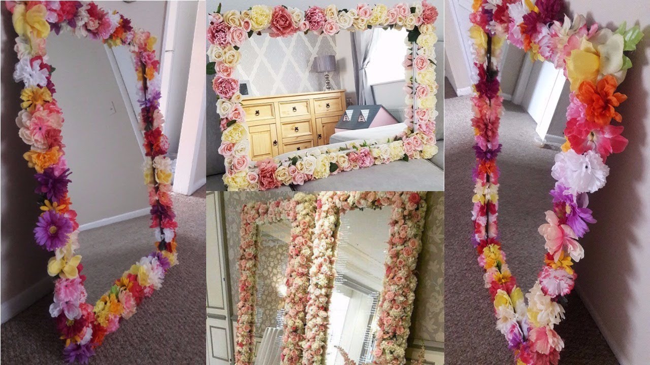 DIY | Pinterest Inspired Floral Mirror - YouTube