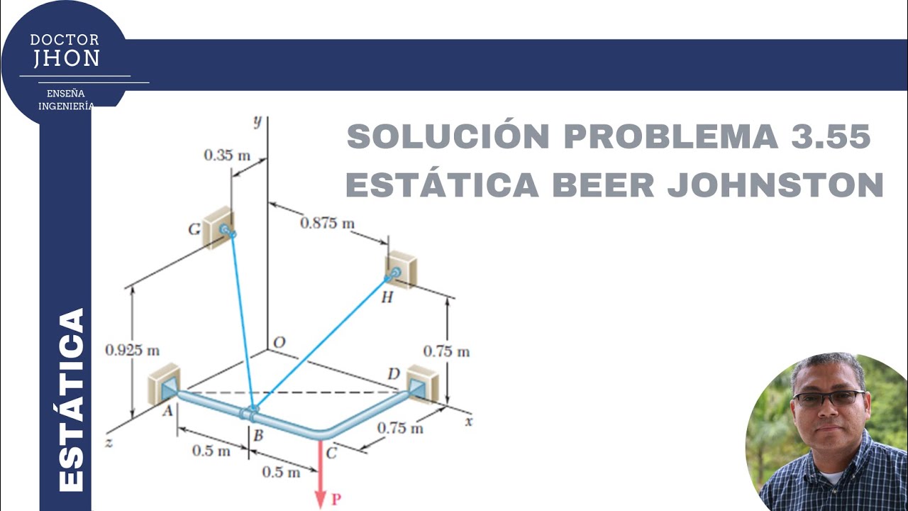 Solución Problema 3 55 estática de Beer & Johnston, edición 2010 - YouTube