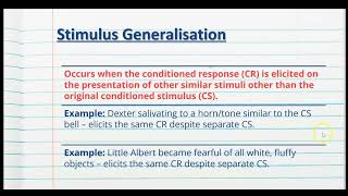 Classical Conditioning Key Terms & Variables - The Psychology of Learning - Stage 2 Psychology