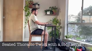 Seated Thoracic Twist with a Side Bend -- Stretches at the desk
