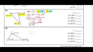 Triangle Sum and Exterior Angle Sum Notes #3