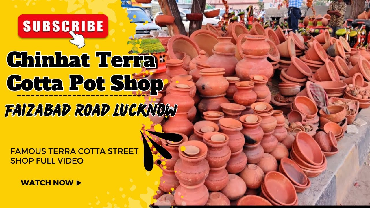 Chinhat Faizabad Road Side Tera Cotta Pot Shop #gardening #claypot #teracotta #lucknow #planters