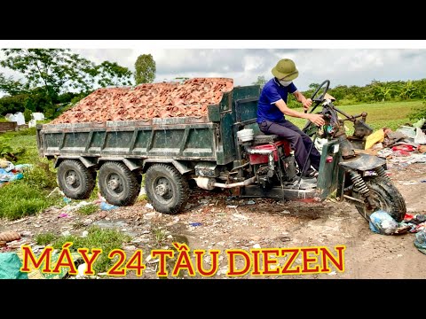 Video Hành trình 5km Công nông chở đất cực căng | máy xúc... - youtube