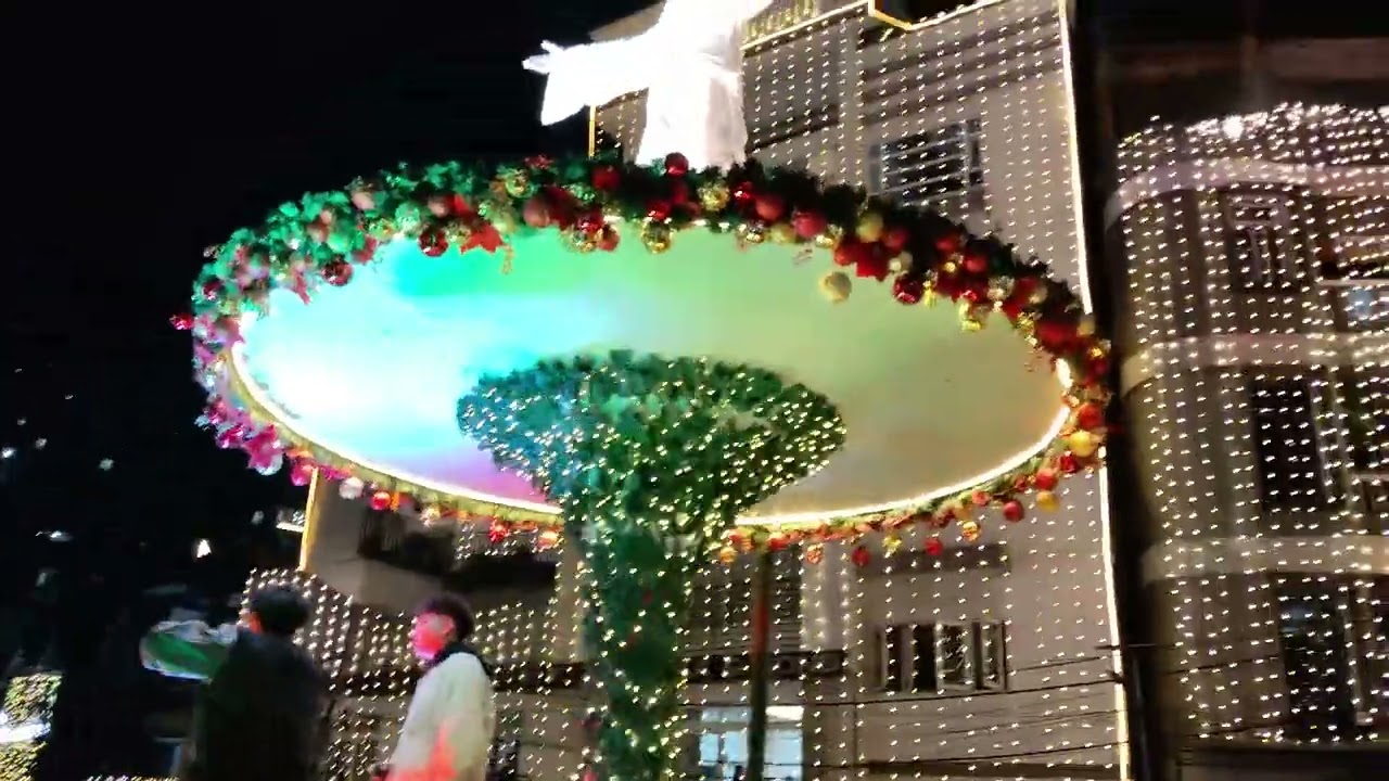 Inauguration of Christmas decoration by Mizo Gospel singer Mr. Puipuia at Bawngkawn Aizawl city.