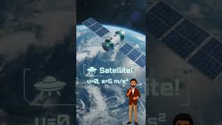 🚀 Satellite Distance Calculation Using 2nd Equation of Motion | Physics Shorts ⚡