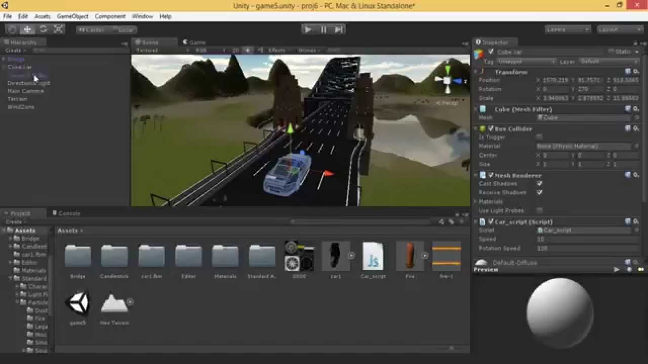 شرح صناعة الألعاب الالكترونية Unity 3d درس تحريك السيارة - YouTube