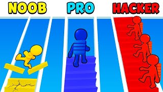 Snow Race Vs Bridge Race Vs Fun Race 3D Gameplay || NOOB Vs PRO Vs HACKER screenshot 2
