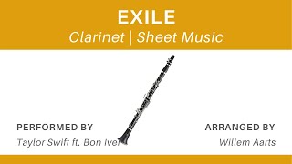 Exile - Taylor Swift ft. Bon Iver | Clarinet | Sheet Music