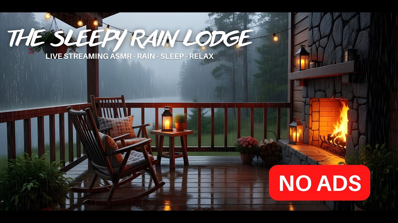Rainy Cabin Porch with Warm Fireplace Cozy Night Ambience ASMR - YouTube