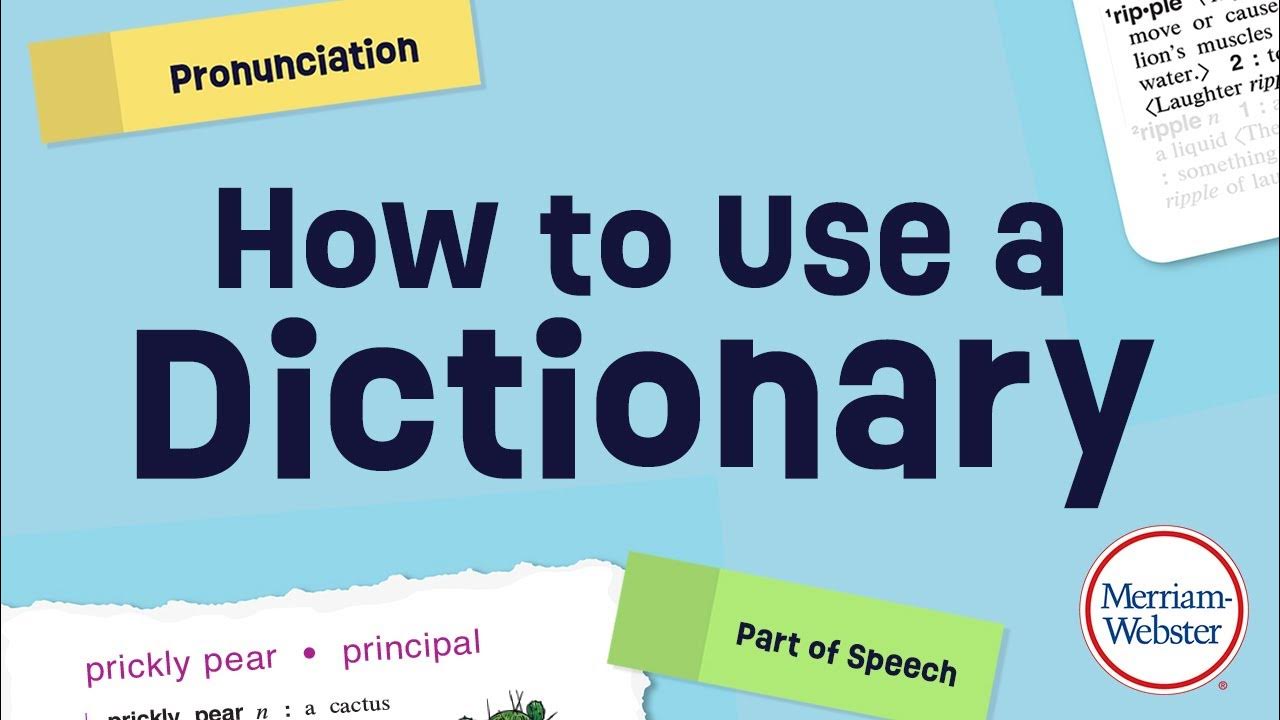How to Use a Dictionary - YouTube