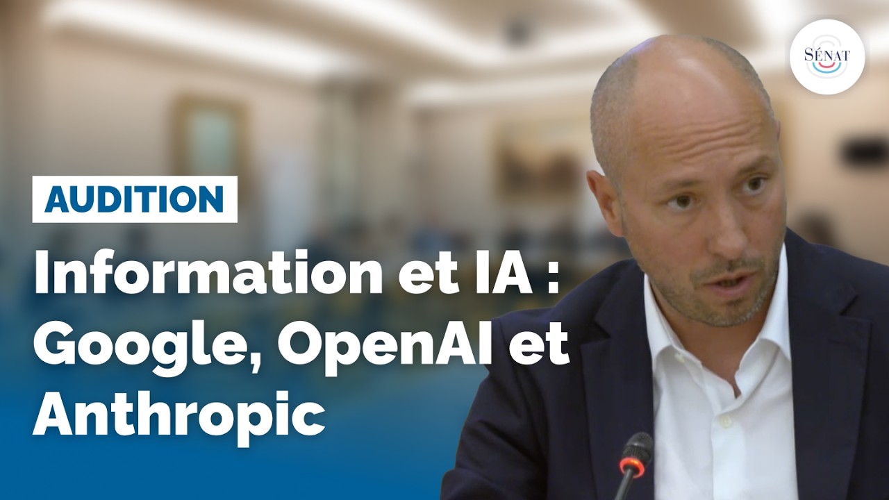Information et IA : audition de Google, OpenAI et Anthropic
