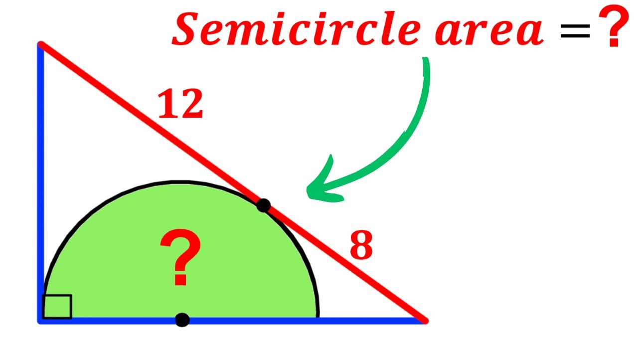 Can you find area of the Green Semicircle? | (Right Triangle) | #math # ...