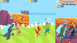 Godzilla Melawan Para Monster | Frog Run | Zain Kids Gaming