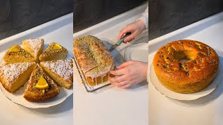 کیک پرتقالی ،کیک کشمشی و کیک لیموئی portakallı kek, üzümlü kek, limonlu kek 🤤#kek #کیک 