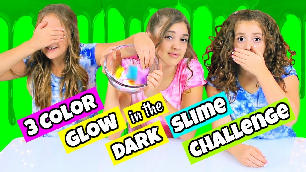 3 Color Slime Challenge With Glow In The Dark Pigments