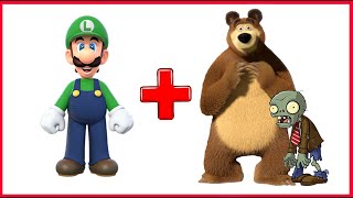 Luigi + Masha and Bear and Zombie = Mario Animation