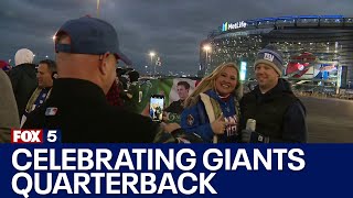 Giants' quarterback Tommy DeVito celebrated by friends, family