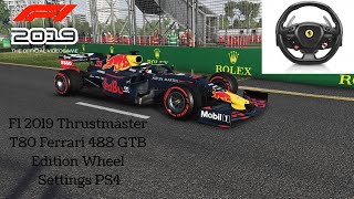 #f12019 #f12019gameplay well after hours spent trying to figure out
the right setting for f1 2019 on thrustmaster t80 ferrari 488 gtb
edition, i finally ...