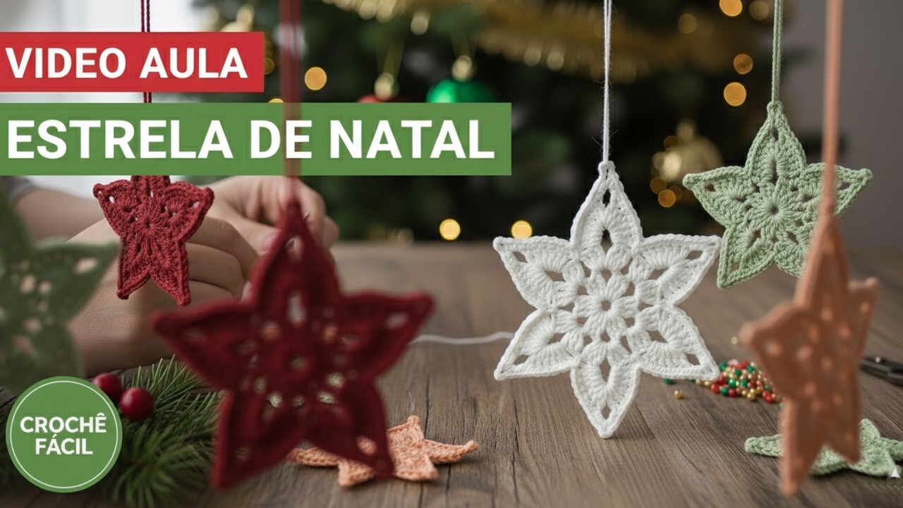 ESTRELA NATALINA EM CROCHÊ | Passo a Passo