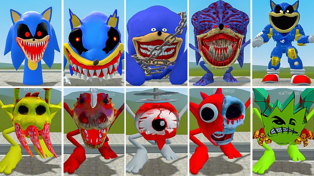 ALL SPRUNKI HORROR TAPES FAMILY VS EVOLUTION ALL ZOOCHOSIS SONIC TAPES ? in Garrysmod!,...