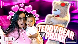 GIANT TEDDY BEAR PRANK ON GIRLFRIEND!!!