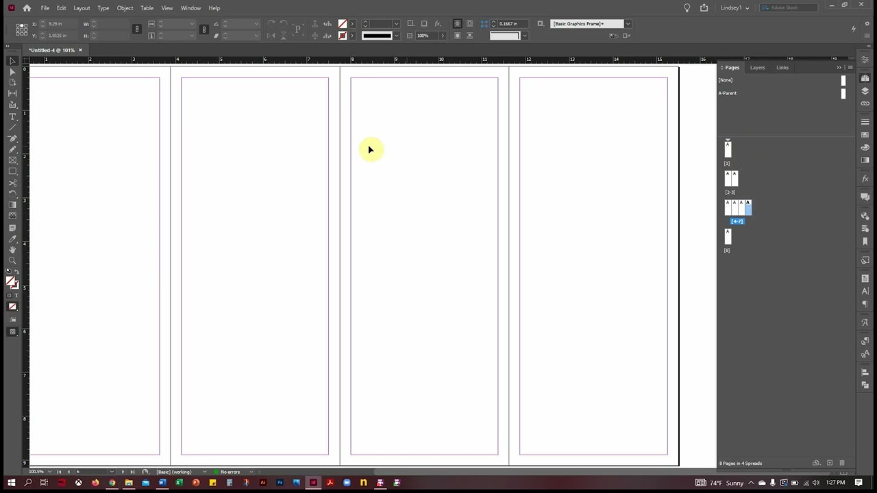 Demo: INDD folded brochure pages set-up