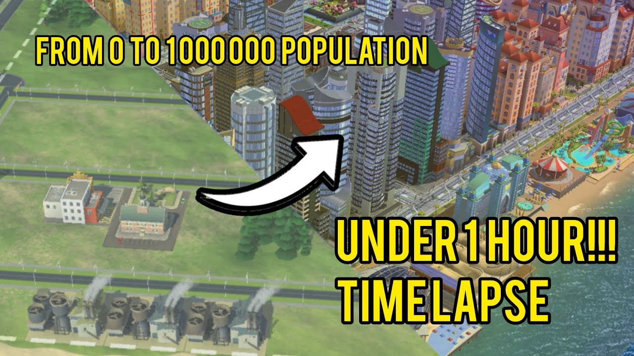 From 0 to 1 milion people in SimCity buildit #hack #city #citybuilder #simcit #cheat