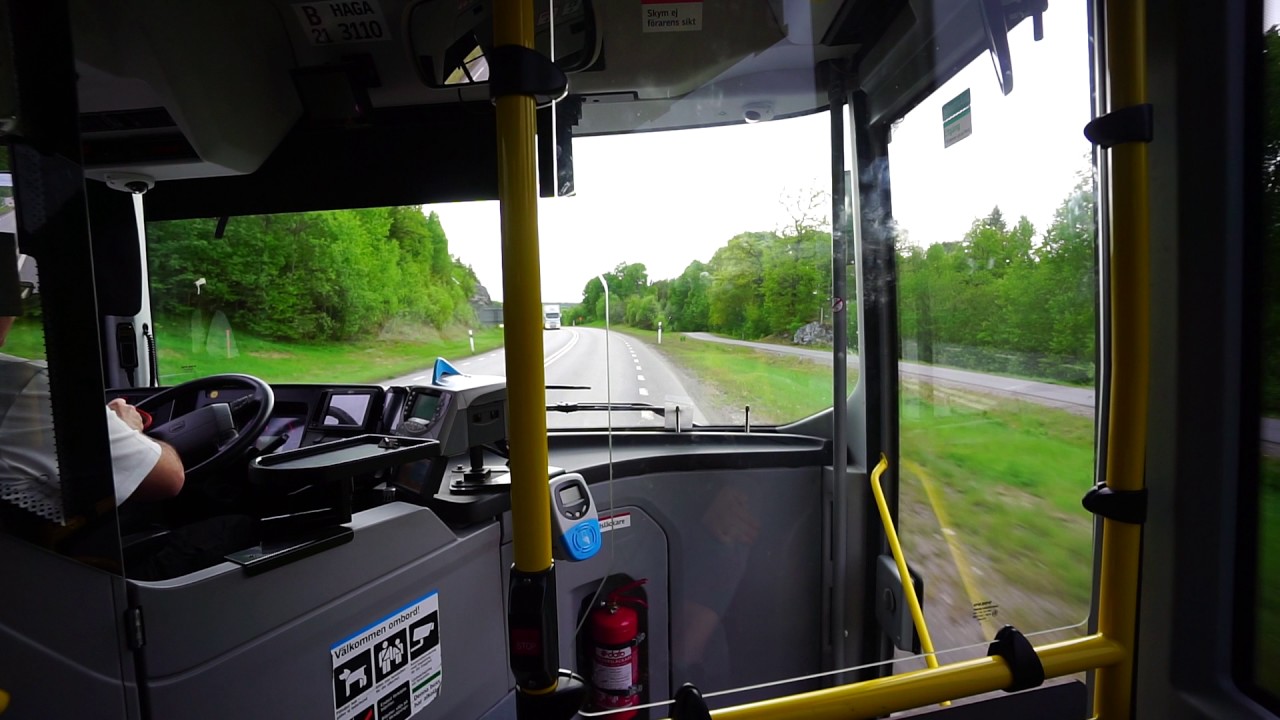 Sweden, Stockholm, ride with bus No. 865 from Haninge Centrum to Flemingsberg train station