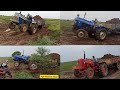 Mahindra 415  Swaraj843XM. Sonalika740 And 745. Performance in heavy mud Road Part1