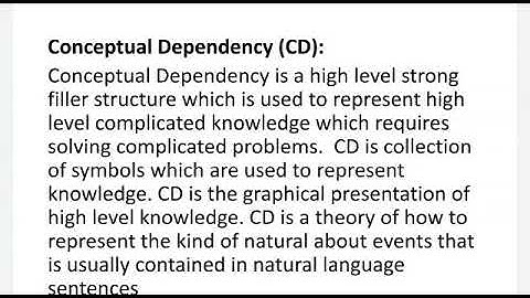 AI- Artificial Intelligence-TE CSE-IT- Conceptual Dependency (CD)