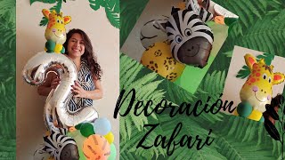 DECORACIÓN SAFARI EN GLOBOS/  BOUQUET DE GLOBOS TEMÁTICA SAFARI/ SELVA