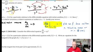 AP Calculus AB | 7-2 Connecting Differential Equations