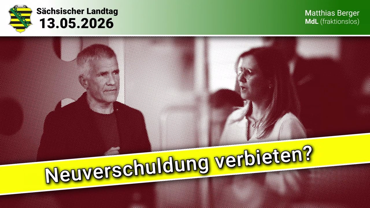Suchtkranke Staatsregierung? Schuldenverbot als Entziehungskur. Rede im Plenum am 13. Mai 2026 Link: https://www.youtube.com/watch?v=3noHMmA8Q4s&t