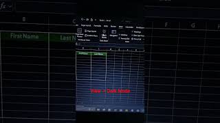 Dark Mode in Excel 365 #viral #fypシ゚viral #shortsviral #fyp #excel